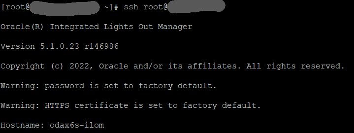 ssh root@ilom